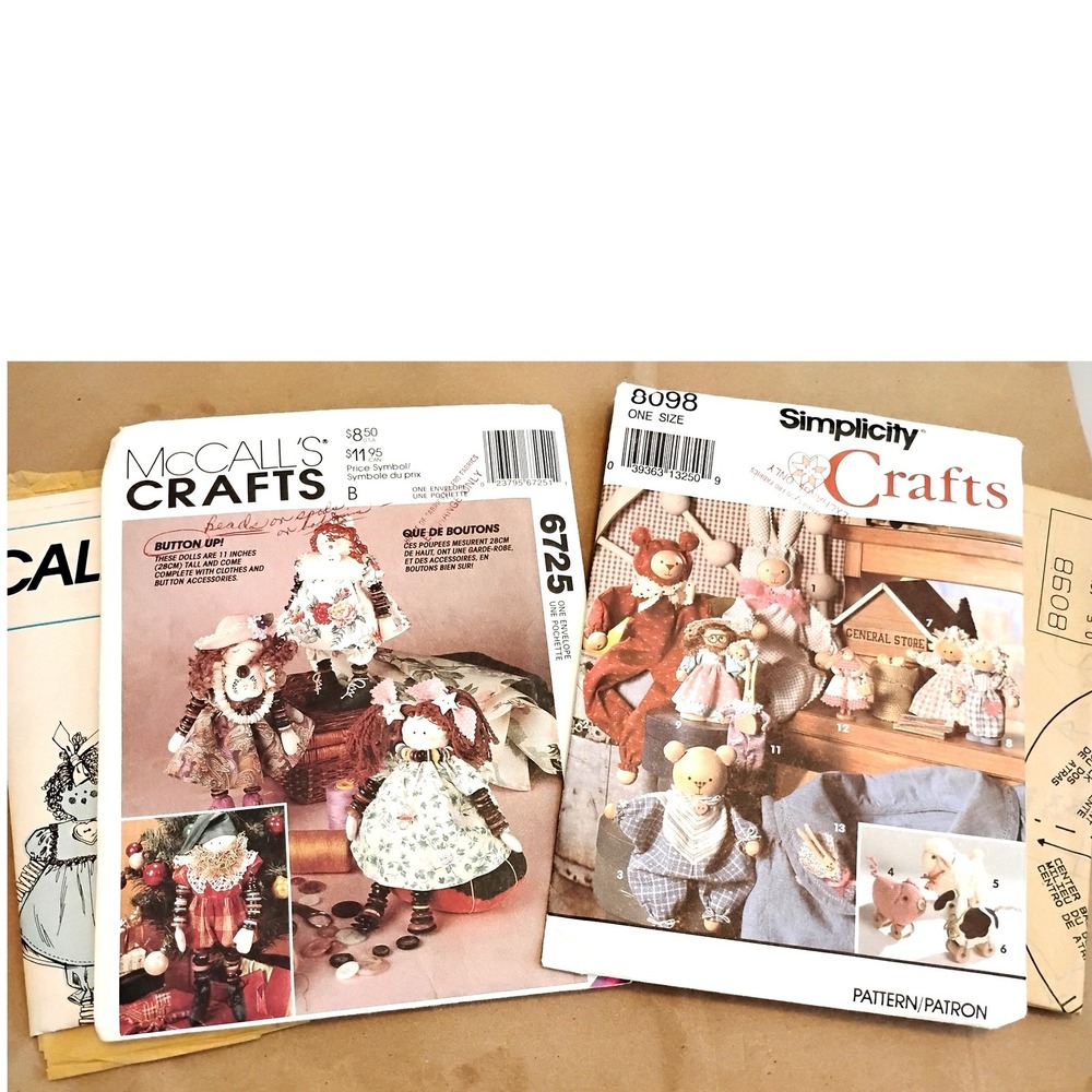 🩵Vintage Bundle 90s Folk Art Craft Patterns Simplicity UNCUT & McCall's retro